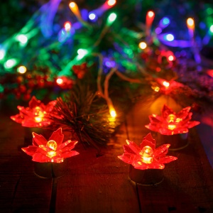 LED decor de flori - cu baterii - 4 buc / pachet