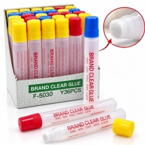 Lipici Lichid Transparent 50ml, cu Aplicator 36/set, Uscare Transparenta, Diferite Culori