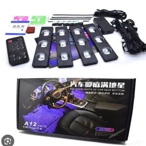 Lumini ambientale LED auto pentru interior, 4 bare, telecomandă, control pe sunet, priză brichetă