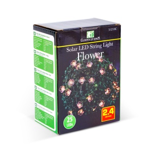 Lumini solare - floare - 2,4 m - 25 LED-uri alb cald - Img 3