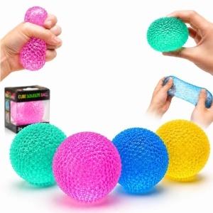 Minge Antistres Squishy 6.5cm, Cube Squeeze Ball, din Gel Elastic, Stretch & Squeeze, Diferite Culori