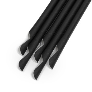 Paie de hartie - negru cu lingurita - 200 x 8 mm - 150 bucati / pachet