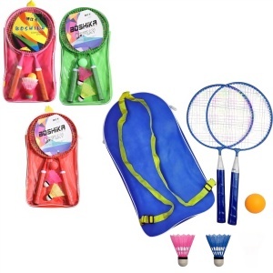 Palete Badminton 2/set cu 2 Fluturasi si o Minge 42cm, Diferite Culori