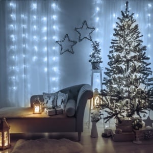 Perdea luminoasă - 200 LED-uri - alb rece – alimentare de la rețea - IP44 - 4,2 m - 8 programe