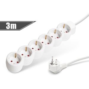 Prelungitor cu 6 prize - 250 V - 10/16A - 3 m