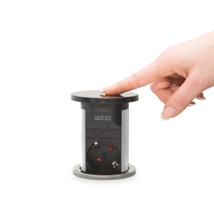 Priză încorporabilă ascunsă motorizată - 3 x 250 V + 2 x USB - argintiu - Img 3
