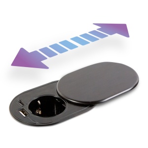 Priză încorporabilă ascunsă + USB + Type-C - cu tehnologie „Slide it”