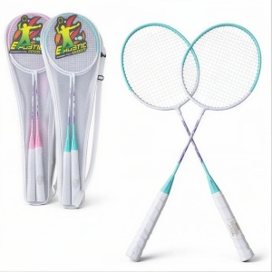 Rachete Badminton 2/set, Mâner Antiderapant 66cm cu Husă Transport Diferite Culori - Img 2
