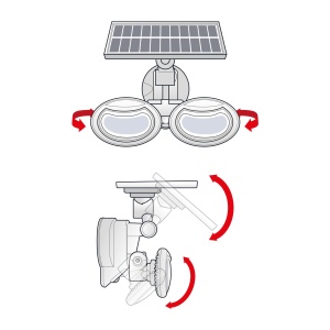 Reflector solar cu senzor de mișcare - cu cap rotativ - 2 LED-uri COB - Img 3
