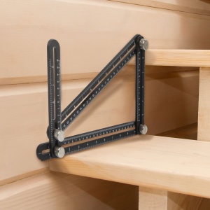 Riglă din metal tip șablon pentru unghiuri - 31 x 18 cm - Img 3