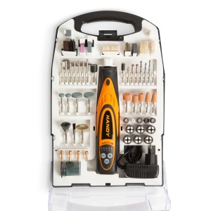 Set multifuncțional pentru găurit, șlefuit și lustruit - 112 piese - cu acumulator