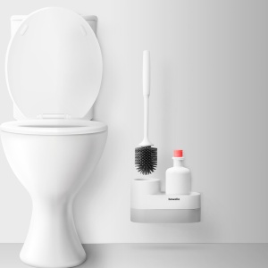 Set perie de toaletă cu suport cu locaş de depozitare - 225 x 100 x 135 mm