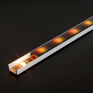 Șină din aluminiu pentru LED - 1000 x 17 x 8 mm - Formă U - alb