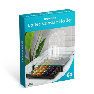 Suport metalic pentru capsule de cafea – pentru 60 capsule Nespresso – 410 x 260 x 60 mm – negru mat - Img 4