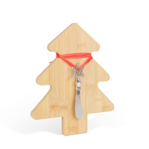 Tocător de Crăciun din bambus, cu cuțit – brad – 26 x 21 cm - Img 2
