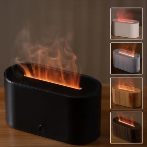 Umidificator cu Efect Flacără 13.5×7cm, cu Lumină LED, Diferite Culori