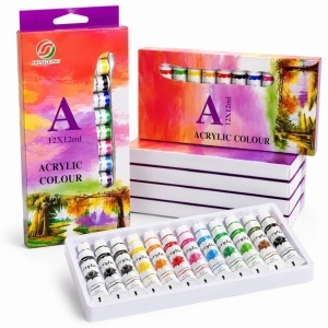 Vopsele Acuarele Acrilice 12ml, pentru Pictură 12 Culori