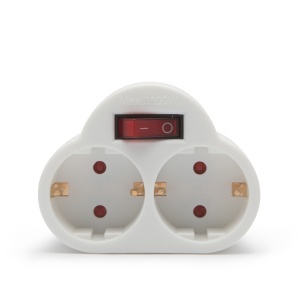 Adaptor de perete cu 2 prize - cu întrerupător - 250V - 16A - Img 2