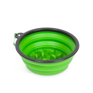 Bol pliabil - pentru hrănire lentă - verde - 1000 ml