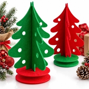 Bradut Decorativ 3D 40cm, din Fetru, cu Baza Reglabila cu 2 Discuri, Diferite Culori