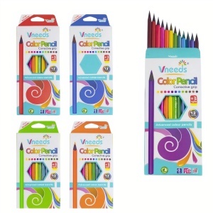 Creioane Colorate 17cm Clasice 12 Culori, din Lemn 12/set Diferite Culori