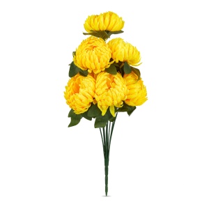 Decor plastic - crizantema - galben - 12 x 58 cm - Img 2