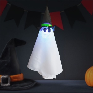 Decorațiune iluminată de Halloween - fantomă - de suspendat - RGB LED - 70 x 50 cm