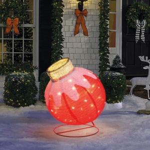 Decorațiune luminoasă – glob decorativ – 60 LED – 60 x 83 cm – roșu – 100–200 V AC