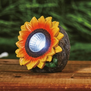 Floare solară floarea-soarelui - 2 LED-uri albe - 5 x 8 x 8,6 cm