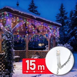 Ghirlandă luminoasă – 15 m – 600 LED – 220–240 V – 6 W – cablu transparent