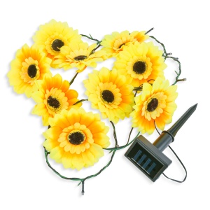 Ghirlandă solară - flori - 2 m - 20 LED-uri alb cald - Img 2