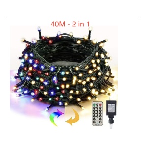 Instalatie LED 40 M / 200 LED - 2 in 1 - alb cald si multicolor