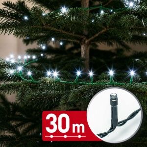 Instalație luminoasă – 30 m – alb rece – 600 LED – 220–240 V – 6 W – cablu verde