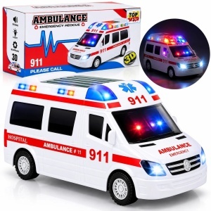 Jucărie Mașină Ambulanță 20x7.5cm, Electrica cu Sunete si Lumini