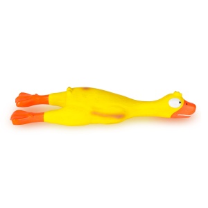 Jucărie pentru câini - în formă de pui - piuitoare - latex - 6 x 20 cm - Img 4