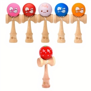 Kendama 18cm din Lemn, Lucioase, Ștanțată Diferite Modele