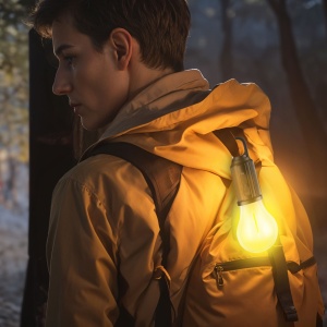 Lampă solară agățabil - tip bec - USB-C - 100 lumen - 400 mAh