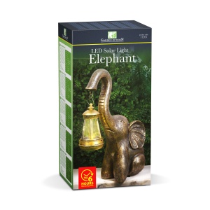 Lampă solară LED - elefant - alb cald - plastic - 30,5 x 12 x 24 cm - Img 3
