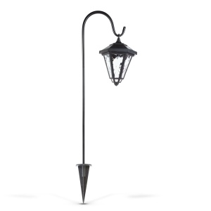 Lampă solară LED - tip candelabru - 80 cm - neagră - alb rece