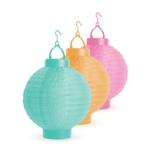 Lampion solar - 3 culori - LED alb rece - 21 cm