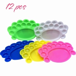 Paleta pentru Pictura din Plastic 20x13cm, Diferite Culori 12/set - Img 2