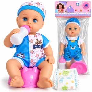 Papusa Bebe 34cm cu Sunete, Olita, Biberon si Scutec, Diferite Modele
