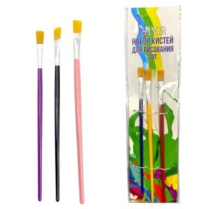 Pensule pentru Pictura 15/set Diferite Dimensiuni cu Maner din Plastic, Colorate 14cm