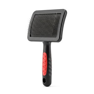 Perie pentru câini – 15 x 10,5 cm - negru/roșu