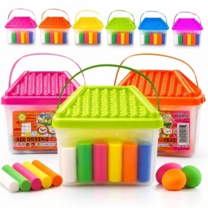 Plastilină Colorată 12 Culori/Cutie, Casă Mica din Plastic cu Capac, 12 Cutii