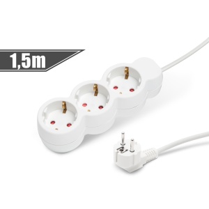 Prelungitor cu 3 prize - 250 V - 10/16 A - 1,5 m