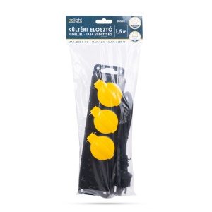 Prelungitor de exterior cu capac - 1,5 m - 3 x 230V - 3 x 1,5 mm², cauciuc - IP44 - Img 2