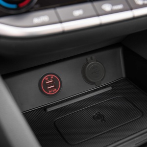 Priză încorporabilă auto USB (în locul brichetei) - LED roșu - cu filet - 2 x USB - 5V-2.1A