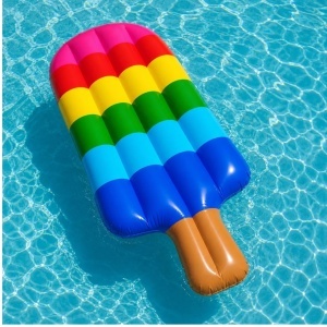 Saltea Gonflabilă 112cm, Model Înghețata Curcubeu, PVC