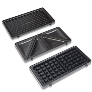 Sandwich maker 3 în 1 - 220-240V - 800W - argintiu/negru - Img 4